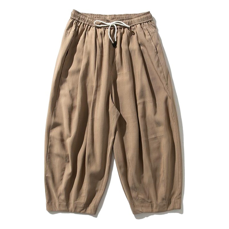 Pantalones anchos sueltos de los hombres de primavera y verano Pantalones casuales rectos de los hombres de talla grande bloomers gordos pantalones de rábano