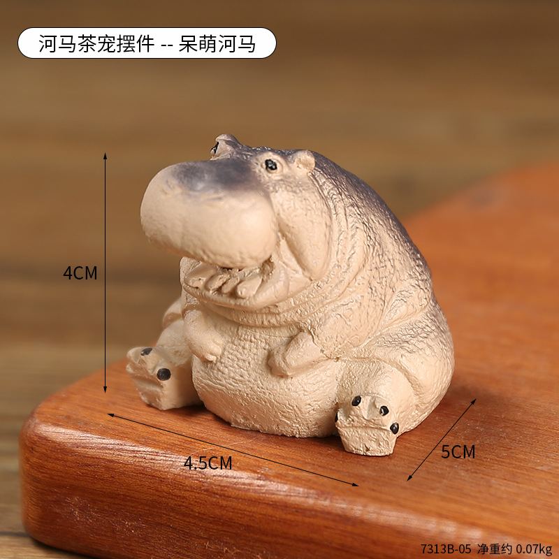  Mini Cute Crocodile Resin Small Ornaments Cute Blind Box Small Gift Tea Table Tea Pet Tea Set Accessories Tea Play