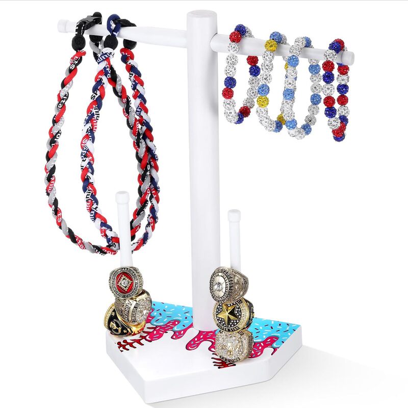 New Cross-Border Wooden Baseball Ring Holder Softball Stacking Ring Storage Rack Desktop Jewelry Stand Tournament Award