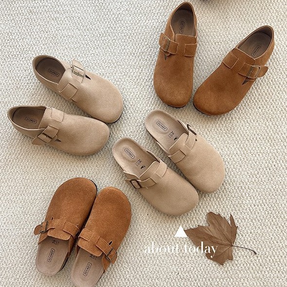 [Waterproof Cowhide Version] Genuine Leather Waterproof Birkenth Shoes Women's 2025 Spring New Arrival Baotou Half Slippers Women