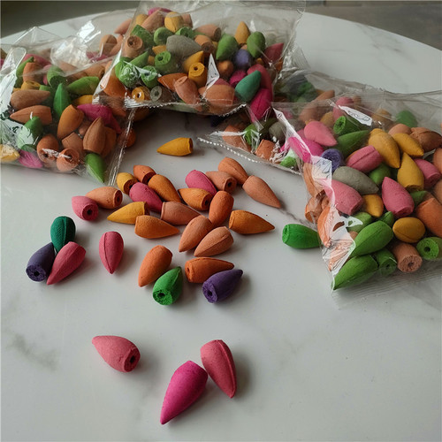 Bulk 60-particle pack reverse-flow sandalwood floral fragrance incense burner with deodorizing and odor-removing features, factory direct supply