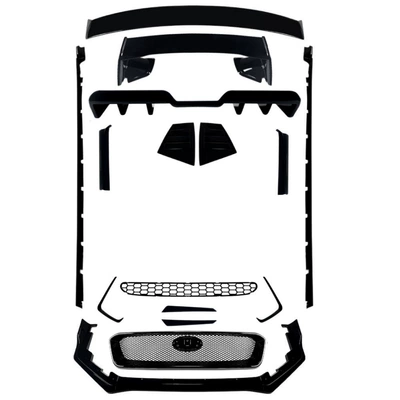 Suitable for 2015-2021 Subaru WRX STI Big Surrounded - early-full-body-kit-rear-spoiler-b-piano-black-2014-2016