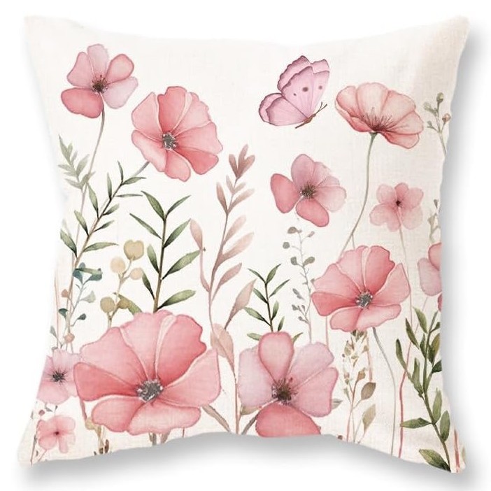 2023 transfronterizos flores de verano almohada de abrazo Amazon lino letras impresión cojín de dormitorio