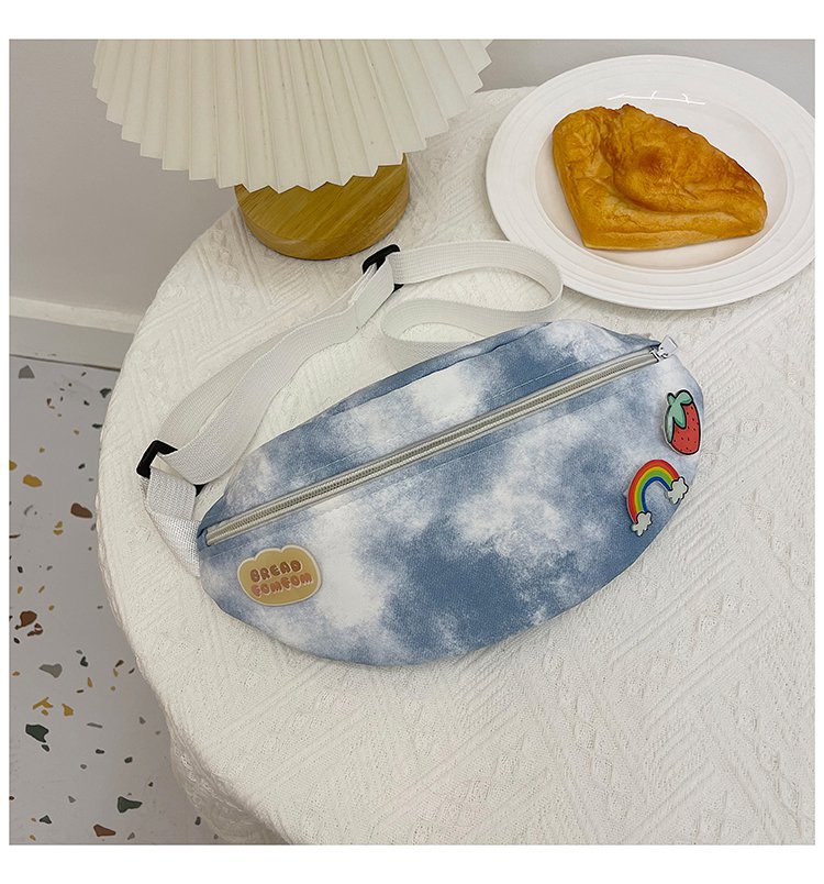 The 2024 new style of Japanese Harajuku trendy single-shoulder bag, a unique tie-dyed girl's chest bag, is fashionable and versatile. It's a single-shoulder crossbody bag undefined