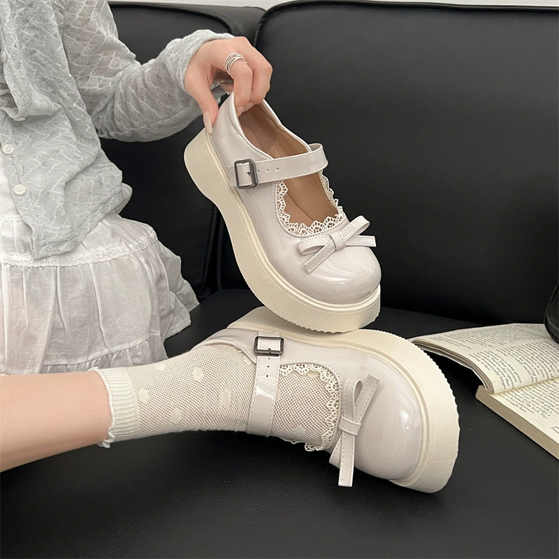 Женские лоферы в стиле ретро с круглым носком, новые весенне-летние туфли Мэри Джейн на толстой подошве, маленькие кожаные туфли в японском стиле jk Lolita