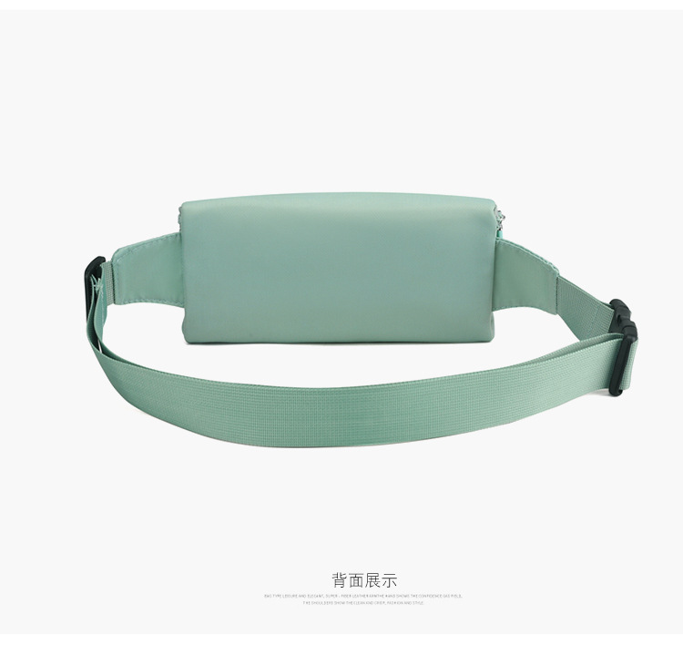 Women's fashionable and trendy waist bag, waterproof nylon crossbody bag, outdoor sports mobile phone waist bag, simple crossbody bag undefined