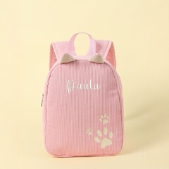etsy パーソナライズされたホット販売幼稚園スクールバッグ子供女の子男の子コーデュロイマルチカラー新しいソリッドカラーベビー可能