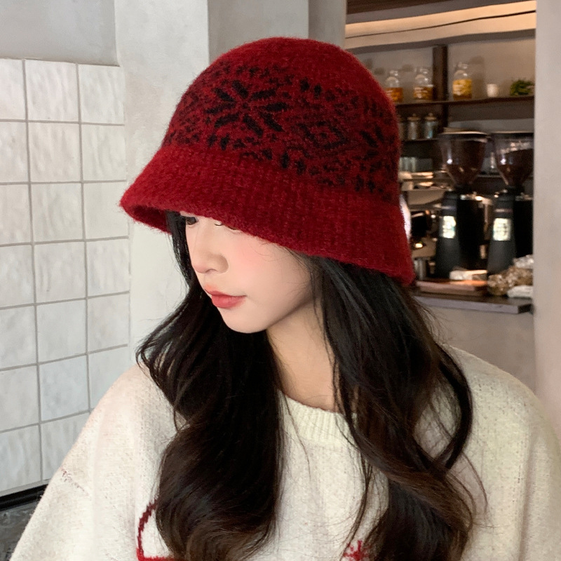 韩系百搭雪花保暖渔夫帽秋冬户外出行防风护耳帽休闲显脸小帽子女|undefined