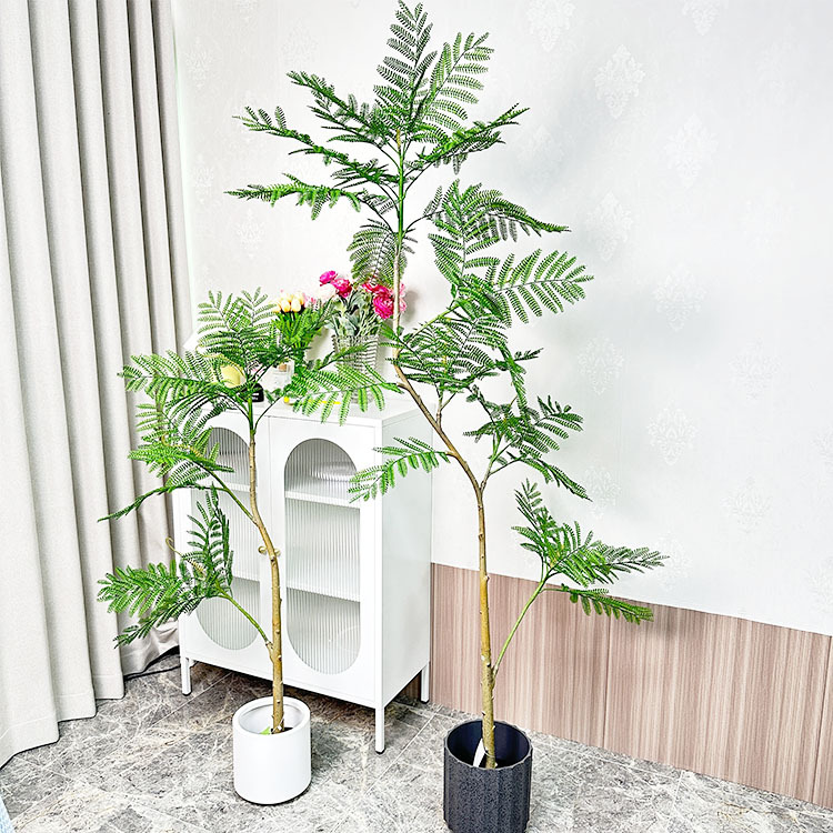 Jacaranda simulación planta verde piso en maceta planta biónica decoración interior sala de estar sofá decoración bonsai árbol falso