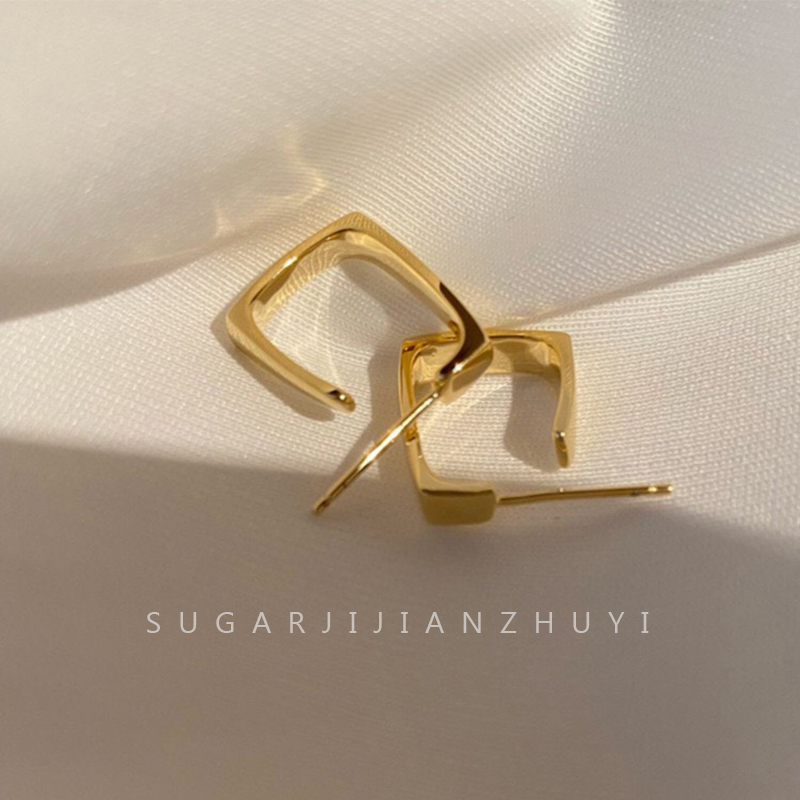 SUGAR 个性简约冷淡风95银针几何方形高级感小众设计耳钉女|undefined