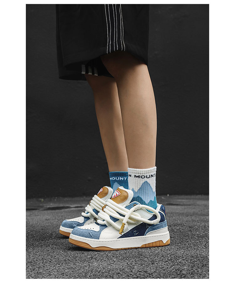 Unisex Denim Trainers For Summer Versatile Breathable Sneakers_voghion.com
