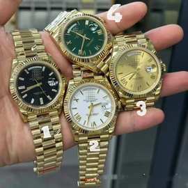 EW黑冰糖TW日志手表男表全自动机械表男士精钢带商务防水双日历表