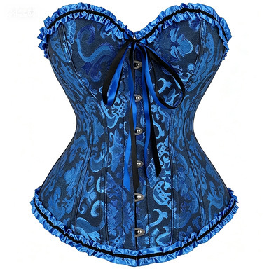 Bride's wedding dress undergarment with steel boning, tight-fitting sexy corset, can be worn as outerwear, with bust support and tummy control, ribbon top