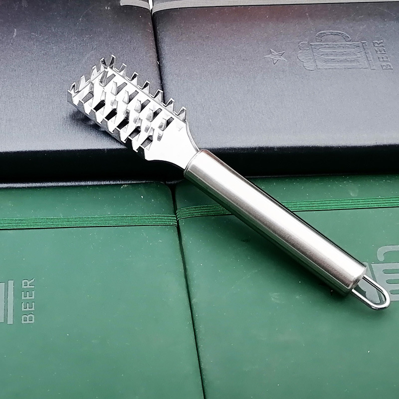 D1746 Escala de pescado de acero inoxidable raspador escala manual del hogar removedor cocina pescado matando cepillo cuchillo
