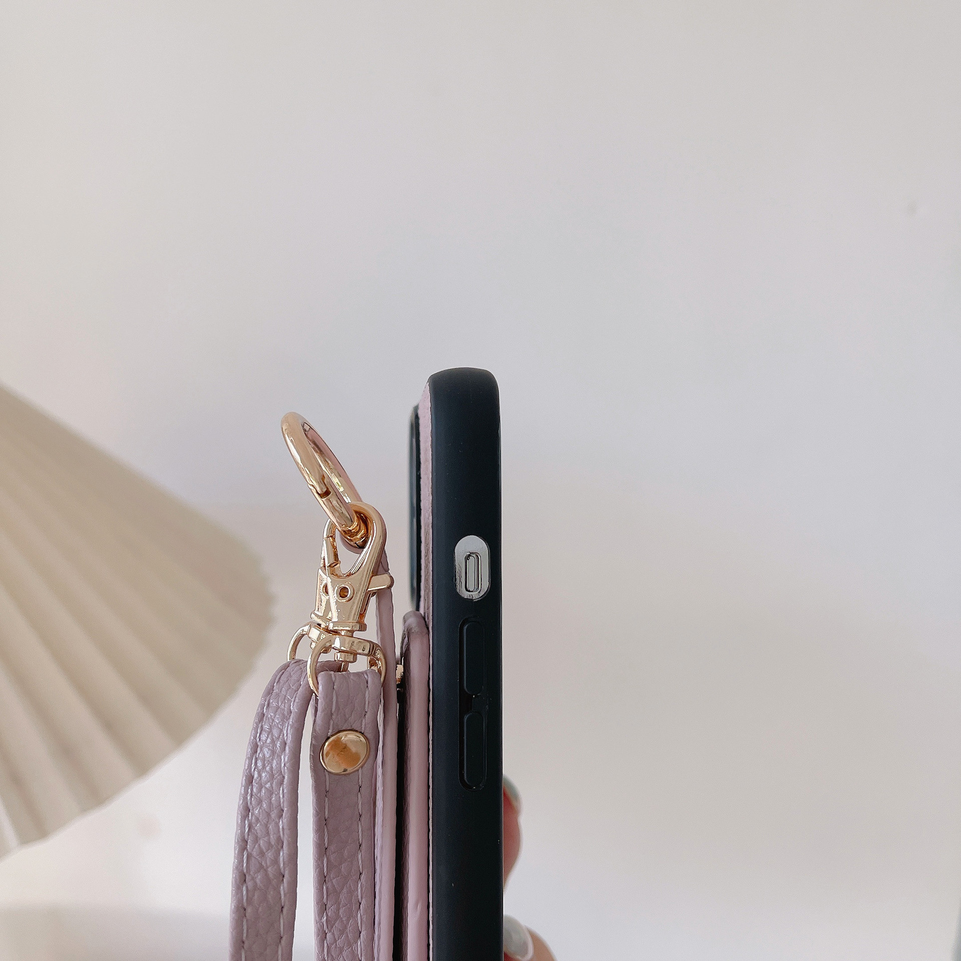 TechGlobe Suitable For IPhone 17 Pro Max Wrist Phone 12/13 Crossbody Shoulder Strap Card Slot Protective Leather Case_voghion.com