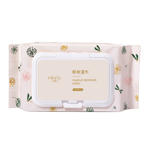 Chuanqi'er 120 pieces aloe vera makeup remover wipes disposable deep cleansing makeup remover cotton wipes face lip eye makeup portable