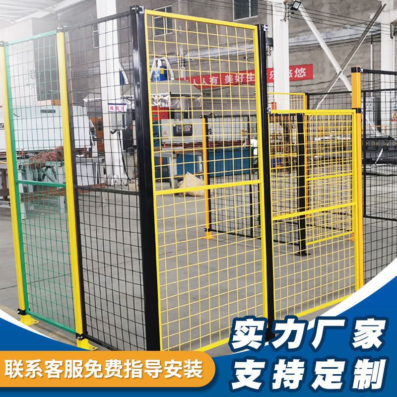 高速路防护栏铁丝网围栏车间仓库隔离网格可移动对开门立柱排队