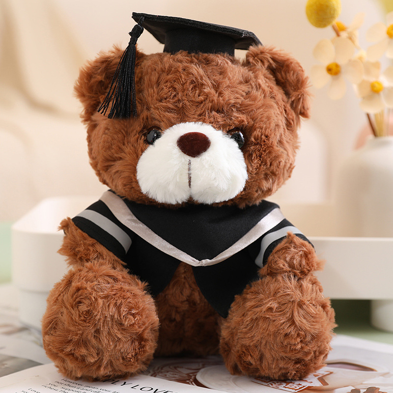 Doctor oso juguete de peluche oso muñeca temporada de graduación de la universidad LOGO muñeca de tela lindo regalo para compañeros de clase