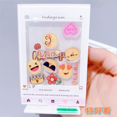 Ins小紅書同項アクリル立牌創意3寸拍立得揺楽emoji表情装飾フォトフレーム