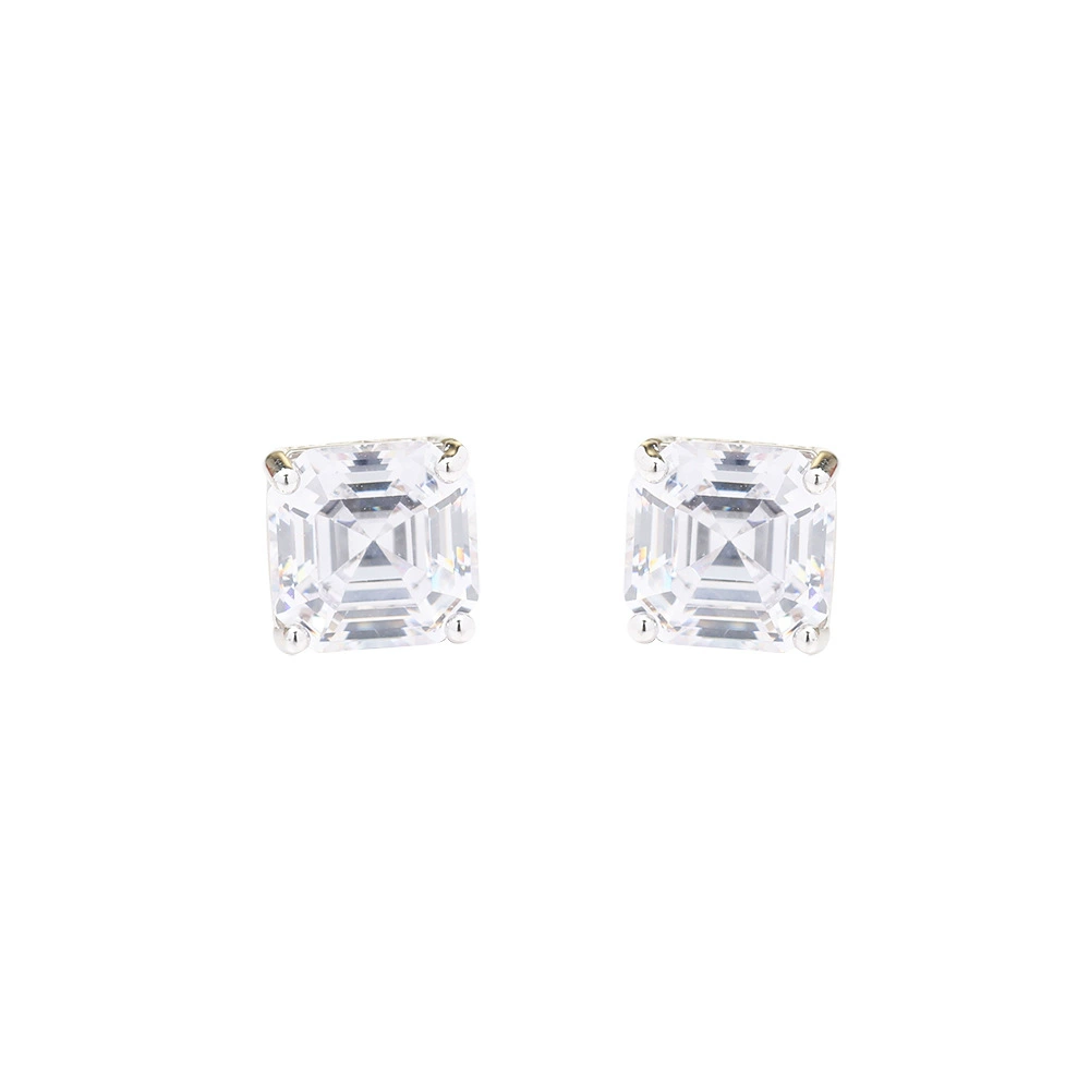 Classic square earrings solar-powered, silver needle, gold and silver, silver 925 sample