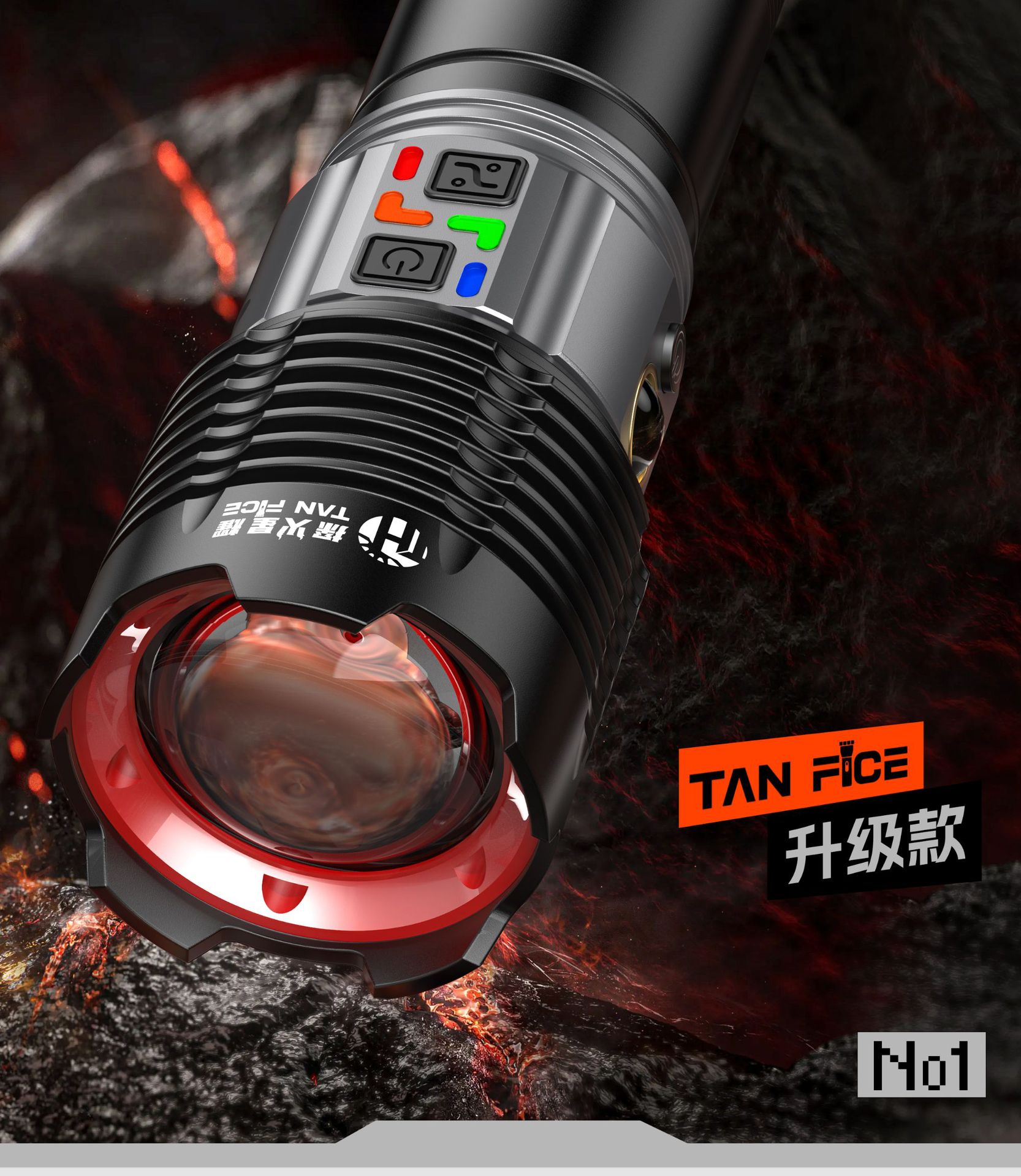 Cross-Border Hot-Selling High-Brightness Flashlight with Multi-Functional Telescopic Fixed-Focus Zoom, Outdoor Aluminum Alloy Emergency Light