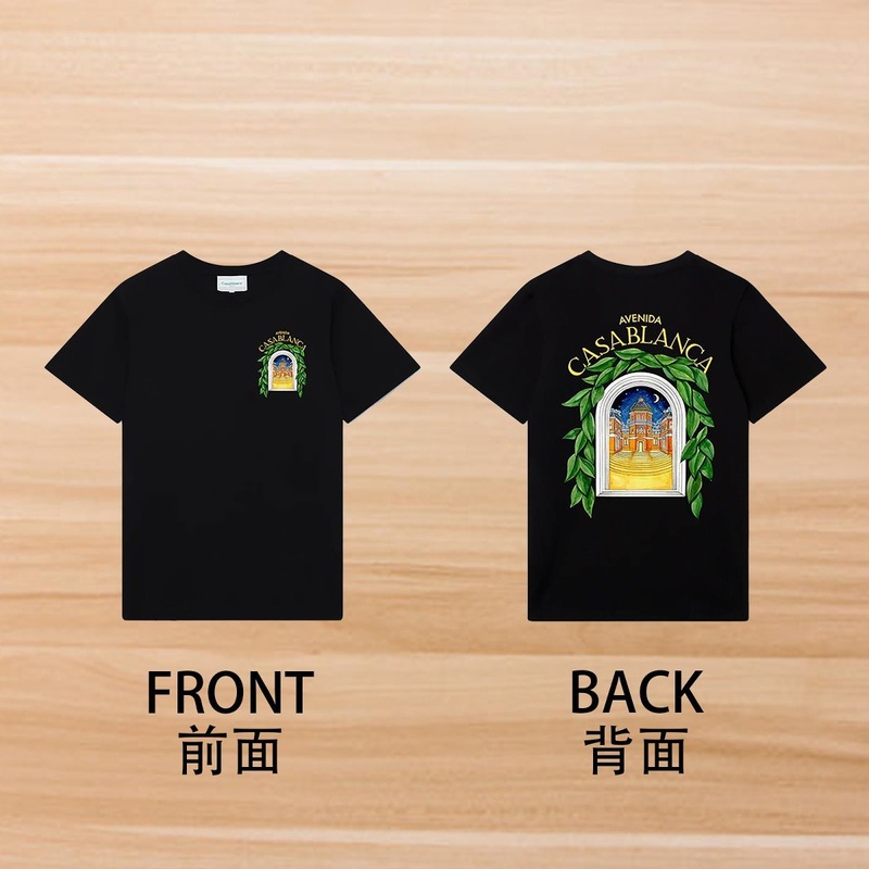 カサブランカ カサブランカ 半袖 ヘビーウェイト 260g アメリカのトレンド ブランド ニッチ ルーズ ハイストリート Tシャツ|undefined