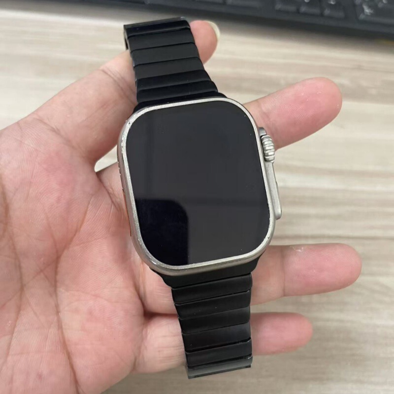Apple s10 時計ストラップチタン Applewatch9/8/7ultra1/2 バタフライバックルステンレススチール時計ストラップに適しています。|undefined