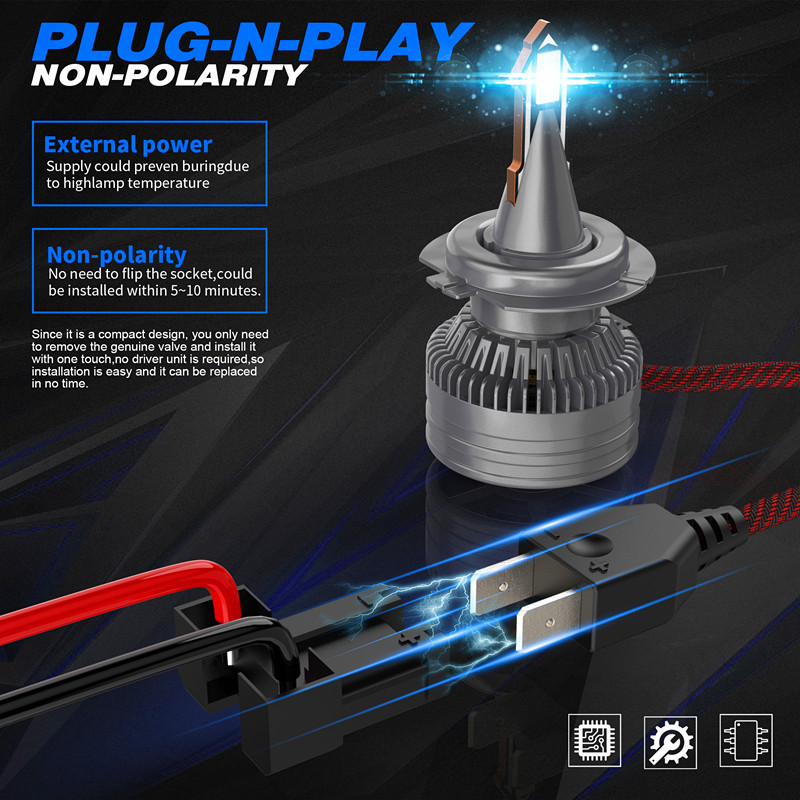 V23 - H7 camión especial delanteros de automóviles LED pequeños cohetes de instalación no destructiva H1, H11,