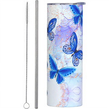 新款20oz双层保温不锈钢直筒杯 彩色3D打印图案 跨境亚马逊爆款