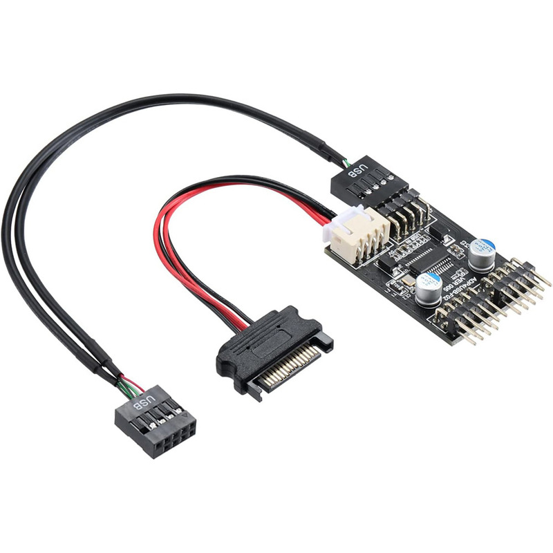 Motherboard Usb2.0 9Pin19-Pin to Dual 9Pin Interface 9-Pin to Dual 9-Pin Splitter Expansion Hub Hub Motherboard Usb2.0 9Pin19-Pin to Dual 9Pin Interface 9-Pin to Dual 9-Pin Splitter Expansion Hub Hub