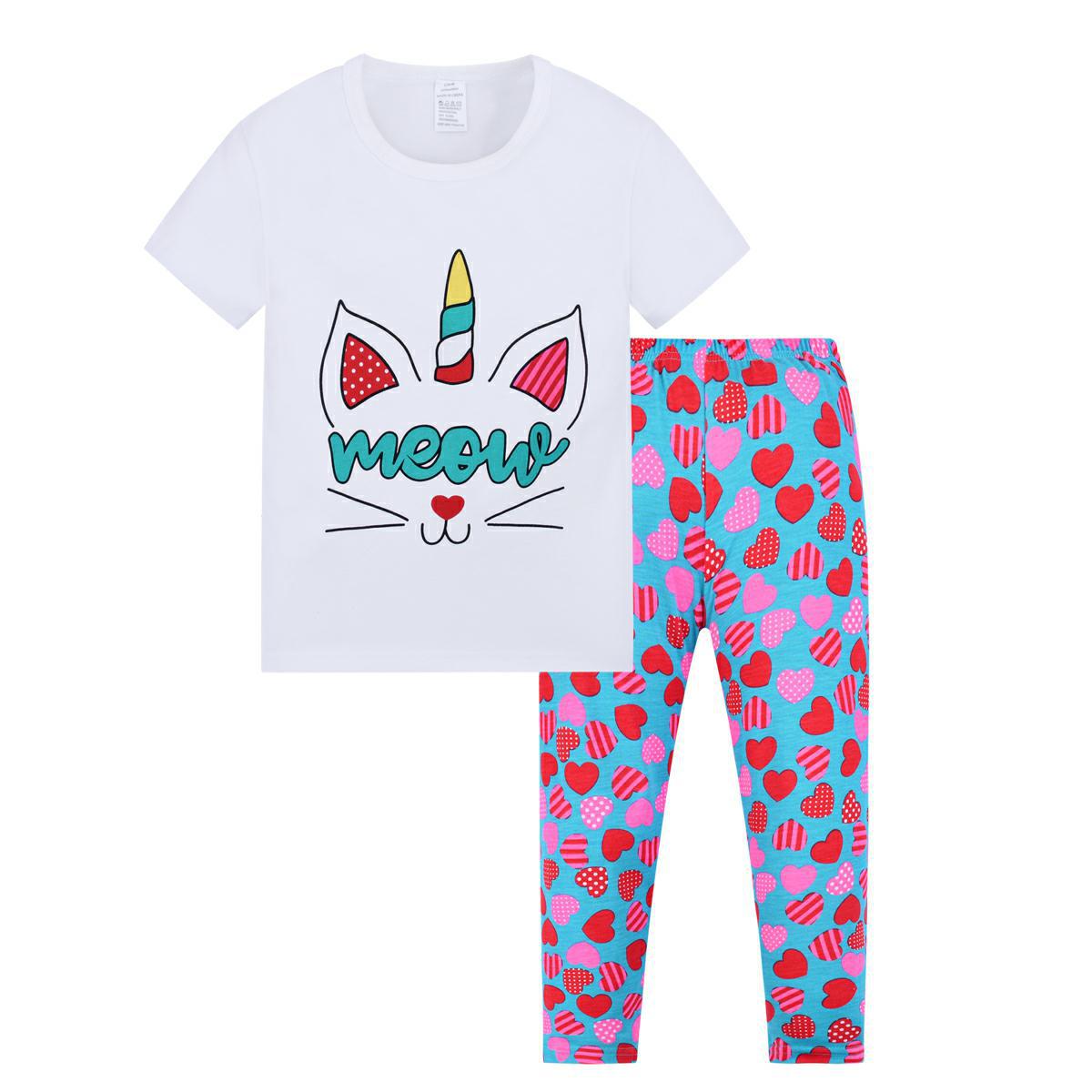 Ropa para el hogar de los niños traje de verano delgada ropa de aire acondicionado niños y niñas pijamas de algodón de dibujos animados europeos y americanos Comercio exterior al por mayor