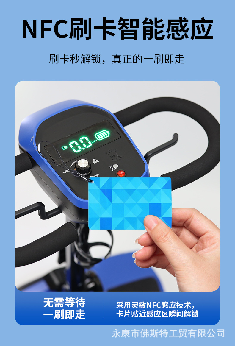 Luxury Folding Three-Wheeled Electric Scooter for the Elderly, Four-Wheeled Electric Mobility Scooter for Disabled People, Long-Range Electric Vehicle