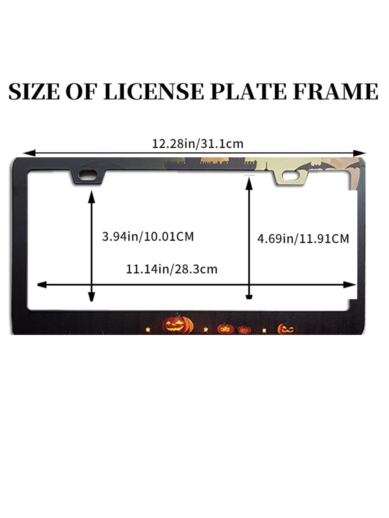 US regulations Halloween license plate frame UV craft pattern license plate frame license plate frame aluminum alloy stainless steel license plate frame