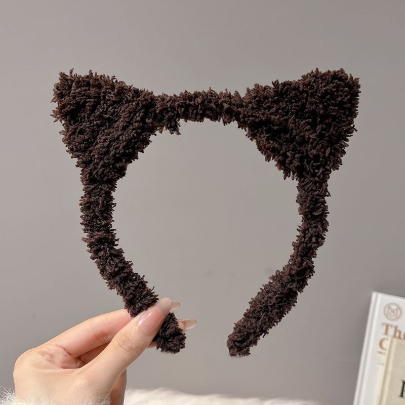 可爱毛绒猫耳朵发箍女2025新款日常外戴洗脸专用头箍不勒头压发卡|undefined