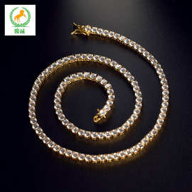 S925纯银5A锆石网球项链2mm 3mm 4mm 5mm网球链tennis china