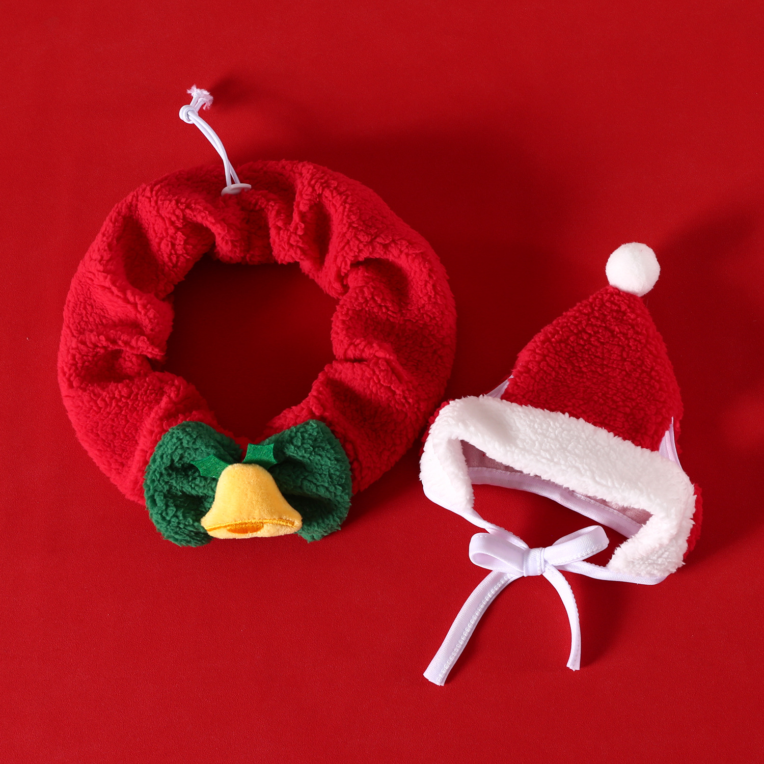 2025 Pet Bichon Puppy Traje de Navidad Árbol de Navidad de felpa Campana Bufanda Sombrero Gato Gato Cálido image 13