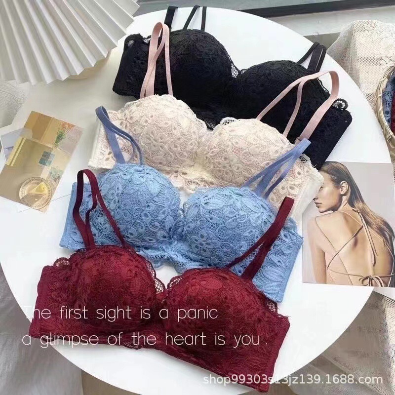Gather Lace Lively Cute Underwear Strapless without Steel Ring Upper Thin Lower Thick Green Women Seamless Girl Bra Gather Lace Lively Cute Underwear Strapless without Steel Ring Upper Thin Lower Thick Green Women Seamless Girl Bra