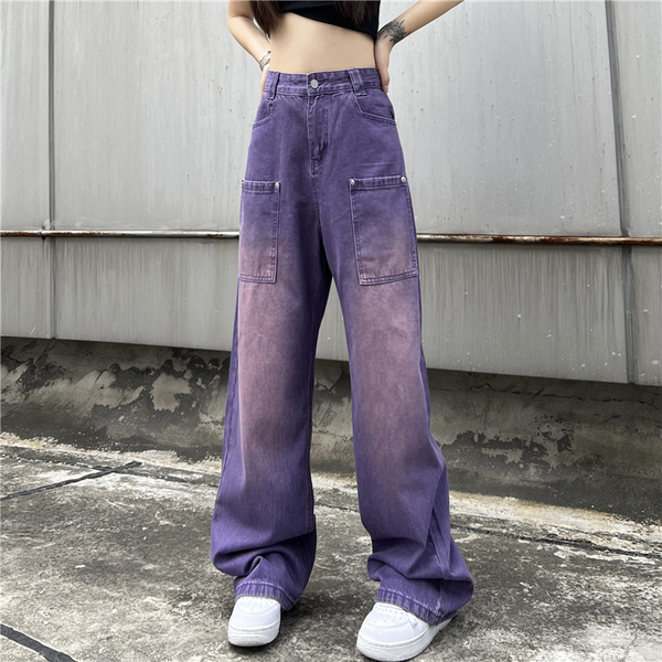 Purple trousers women's 2023 new autumn...