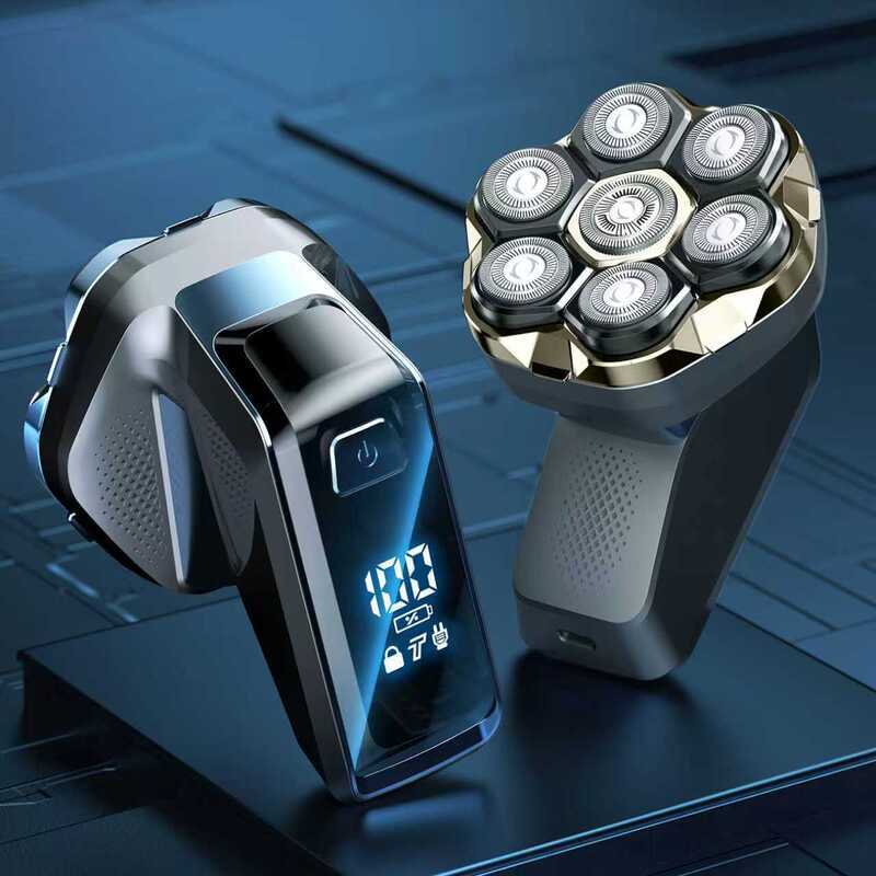 7-Blade Electric Shaver for Shaving Bald Heads, Home-Use Self-Haircut Device, Specialized for Men's Head Shaving, Cross-Border Wholesale