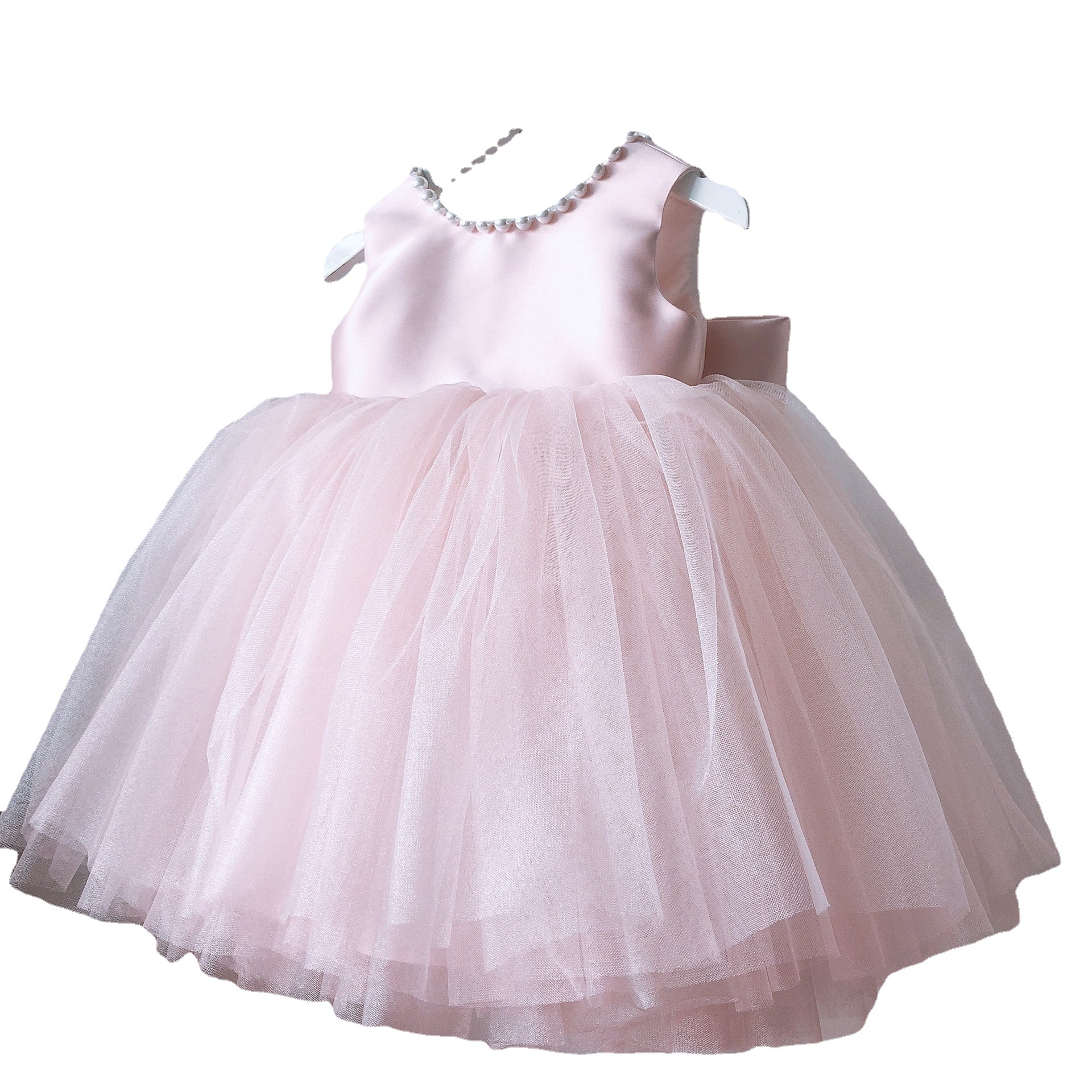 Verano nuevo europeo y americano transfronterizo vestido de novia para niños rendimiento de las niñas cumpleaños princesa mullido vestido MIDI entrega de una sola pieza