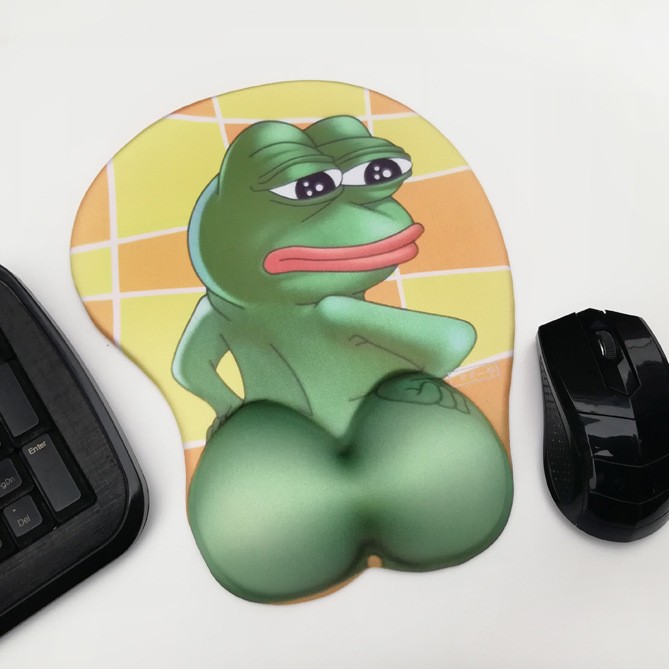 Original Rana triste masaje 3D alfombrilla de ratón almohadilla de muñeca alfombrilla de ratón Rana triste alrededor