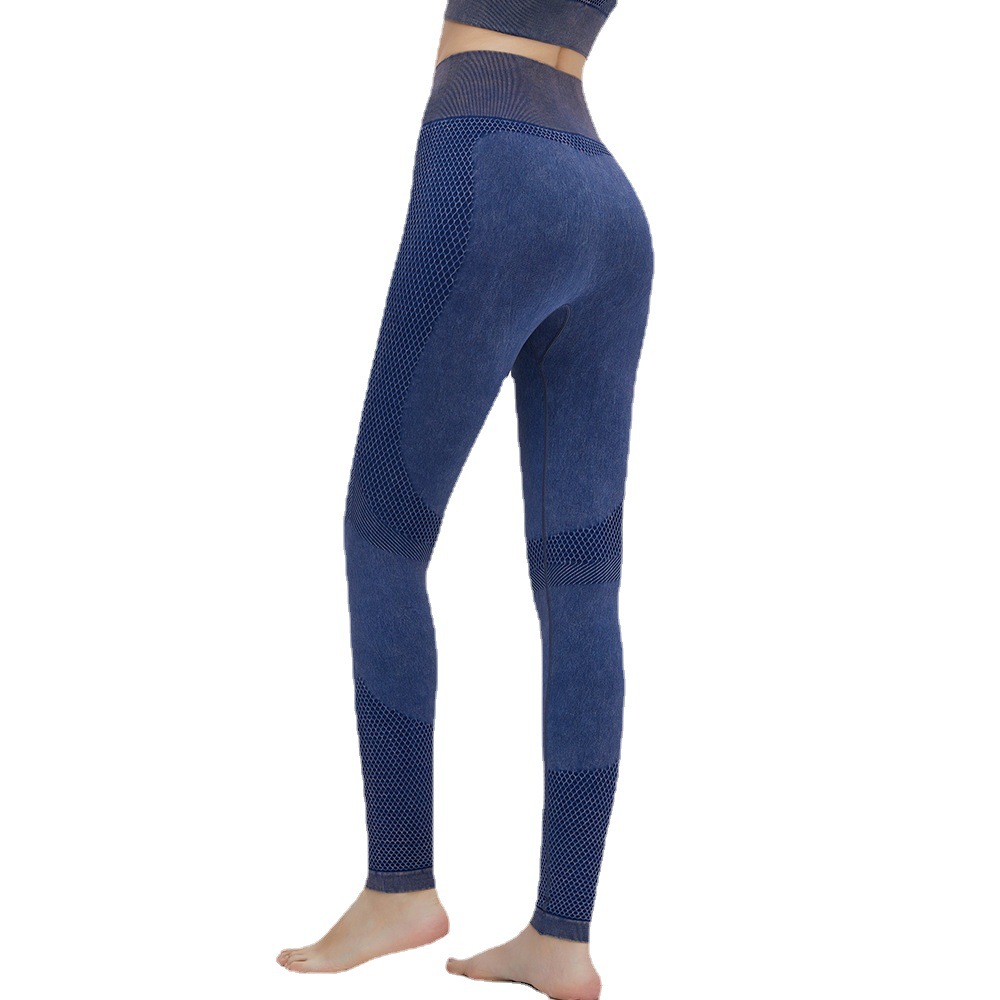 Transfronterizo sin costuras europeos y americanos nuevos pantalones de yoga cintura alta vientre contracción fitness pantalones jacquard textura apretado fitness deportes pantalones para mujeres
