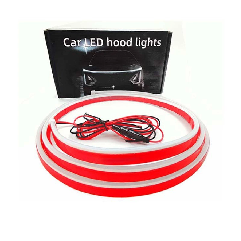 Автомобильная светодиодная подсветка капота с динамической сканированием, универсальная декоративная светодиодная лента для решетки радиатора с дневными ходовыми огнями.
