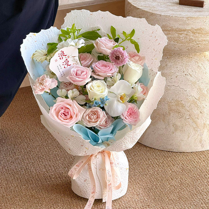 Huaxi mano rasgada pétalos de papel papel de embalaje de flores kraft ramo de flores diy florista regalo material de envoltura de flores image 3