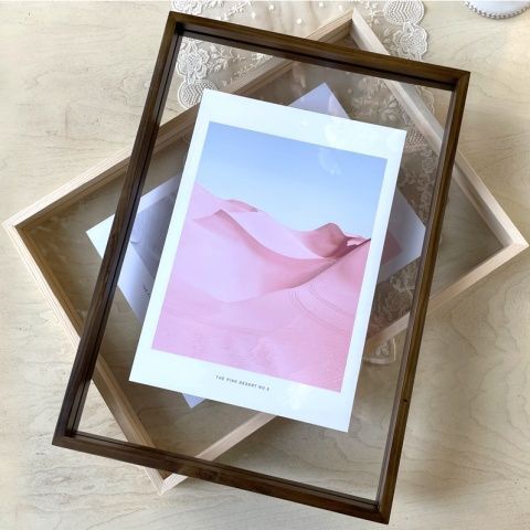 Transparent Double-Sided Acrylic Original Solid Wood Stereo Photo Frame Hanging Wall Specimen Poster Canvas Display Frame A2A3A4