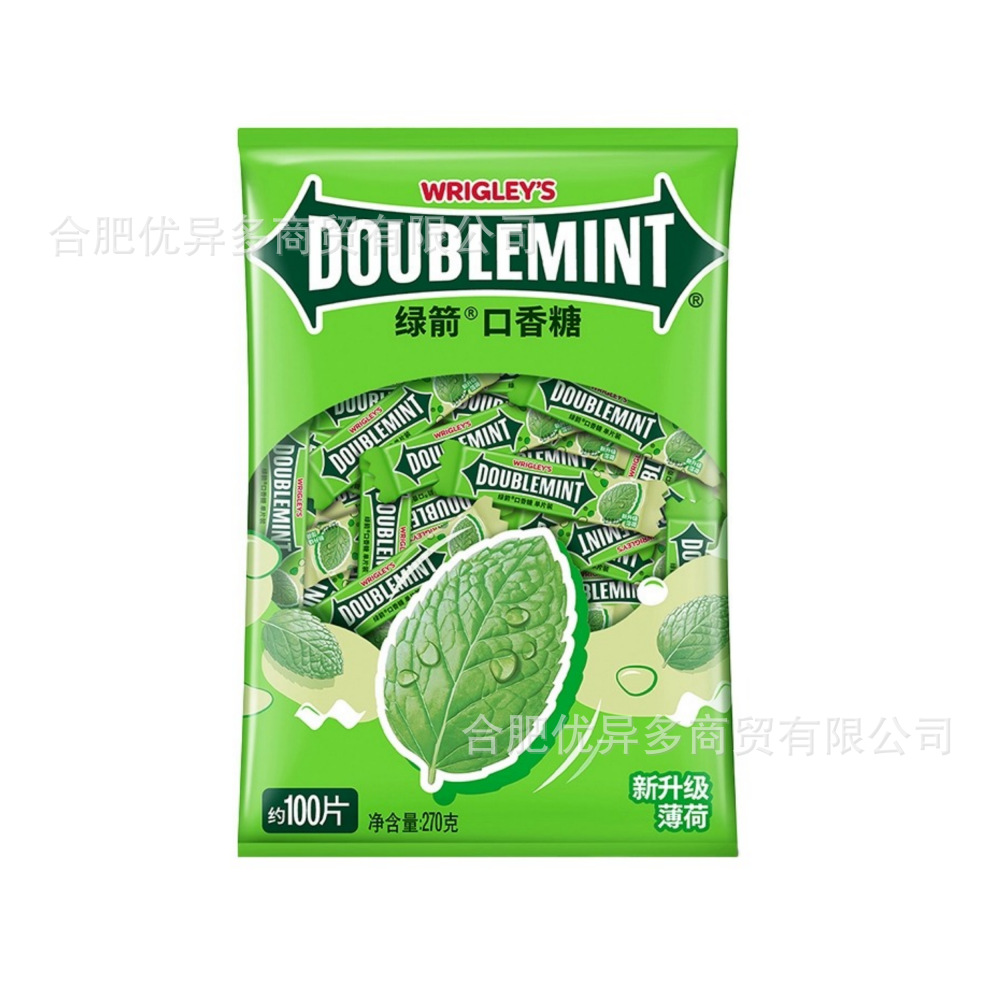 綠箭口香糖100片整箱16包原味薄荷整袋批發(適合餐飲火鍋店專用)
