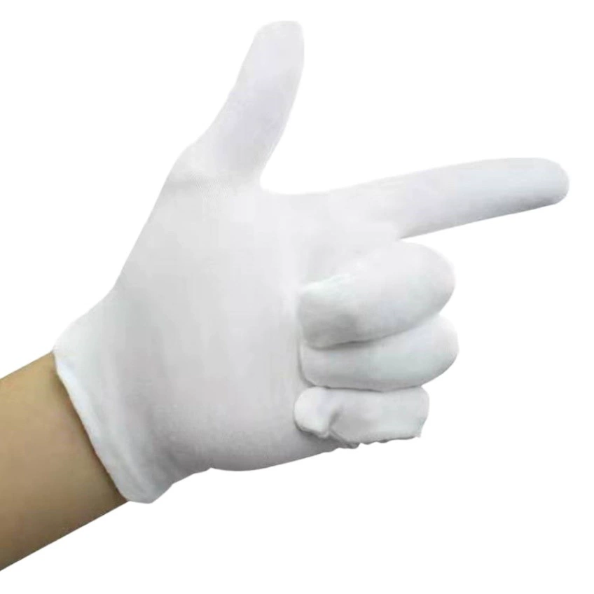 Оптовые белые хлопковые перчатки от производителя, утолщенные рабочие перчатки для защиты труда, перчатки для рукоделия и этикета, белые перчатки