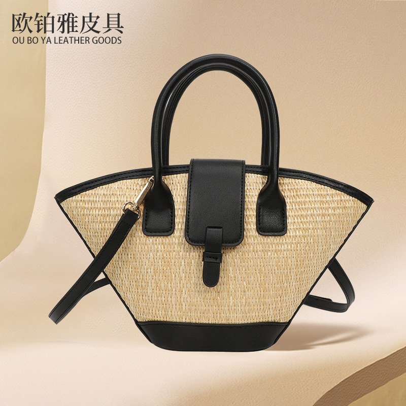 百搭韩系复古扇形手提包个性手拎大容量斜挎包时尚气质通勤包包女