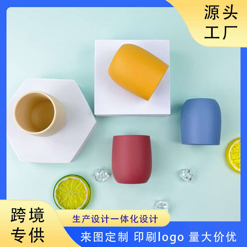 Food-Grade Children's Silicone Water Cup, Baby Anti-Fall Training Mini Water Cup, High Temperature Resistant Learning Drinking Cup, Silicone Food Supplement Cup