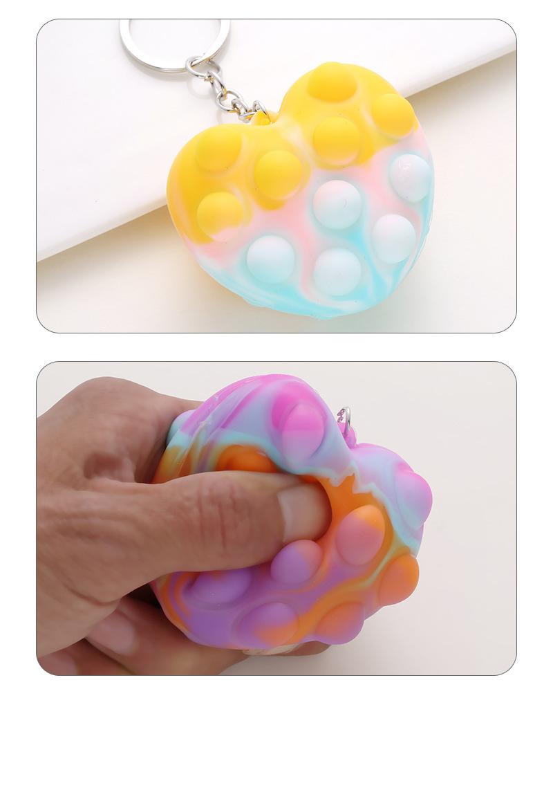 Farbe Silikon Liebe Bubble Ball Schlssel bund Puzzle Extrusion Dekompression Spielzeug Amazon Nagetier Pioneerpicture1